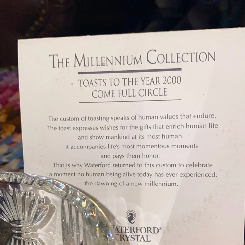 Waterford Crystal Millennium Collection Glass Champagne/Wine bottle display